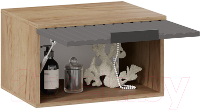 Шкаф навесной ТриЯ Хилтон Исп.2.1 (дуб крафт золотой/графит матовый)