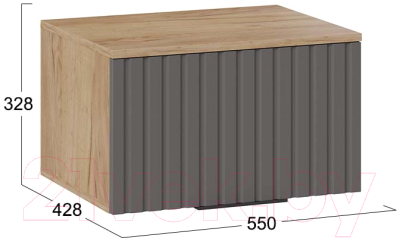 Шкаф навесной ТриЯ Хилтон Исп.2.1 (дуб крафт золотой/графит матовый)