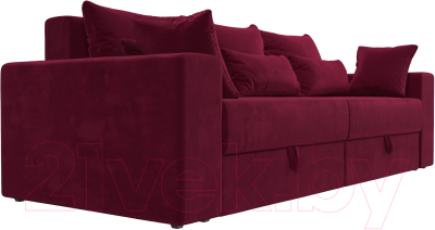 Диван Лига Диванов Майами / 114729 (микровельвет бордовый)