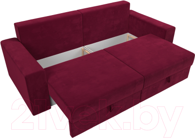 Диван Лига Диванов Майами / 114729 (микровельвет бордовый)