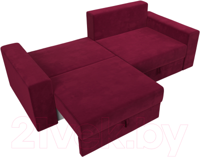 Диван Лига Диванов Майами / 114729 (микровельвет бордовый)