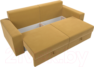 Диван Лига Диванов Майами / 114732 (микровельвет желтый)