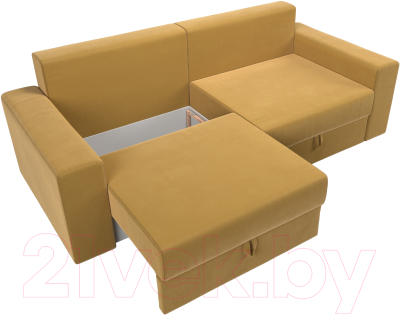Диван Лига Диванов Майами / 114732 (микровельвет желтый)