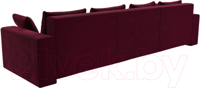 Диван Лига Диванов Майами Long / 114784 (микровельвет бордовый)