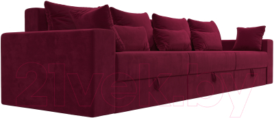 Диван Лига Диванов Майами Long / 114784 (микровельвет бордовый)