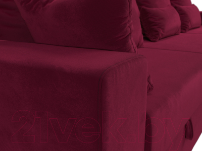 Диван Лига Диванов Майами Long / 114784 (микровельвет бордовый)