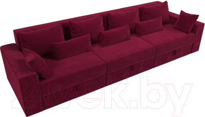 Диван Лига Диванов Майами Long / 114784 (микровельвет бордовый)