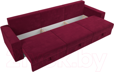 Диван Лига Диванов Майами Long / 114784 (микровельвет бордовый)