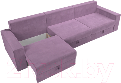 Диван Лига Диванов Майами Long / 114786 (микровельвет сиреневый)