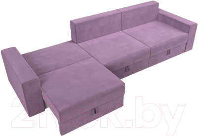 Диван Лига Диванов Майами Long / 114786 (микровельвет сиреневый)