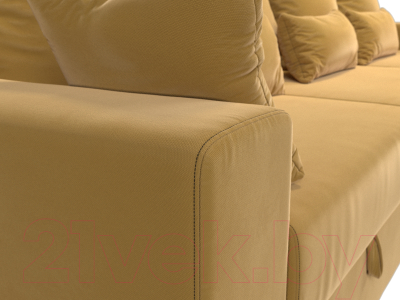 Диван Лига Диванов Майами Long / 114787 (микровельвет желтый)