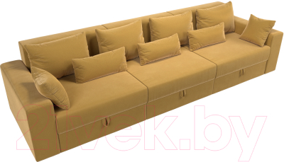 Диван Лига Диванов Майами Long / 114787 (микровельвет желтый)