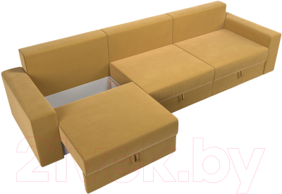 Диван Лига Диванов Майами Long / 114787 (микровельвет желтый)