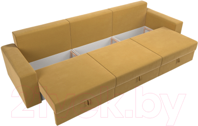 Диван Лига Диванов Майами Long / 114787 (микровельвет желтый)