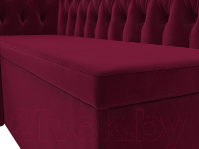 Уголок кухонный мягкий Лига Диванов Мирта левый / 109455L (микровельвет бордовый)