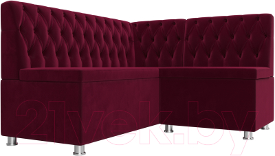 Уголок кухонный мягкий Лига Диванов Мирта правый / 109455 (микровельвет бордовый)