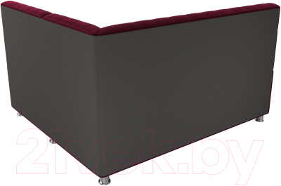 Уголок кухонный мягкий Лига Диванов Мирта правый / 109455 (микровельвет бордовый)