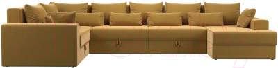 Диван П-образный Лига Диванов Майами левый / 114833L (микровельвет желтый)