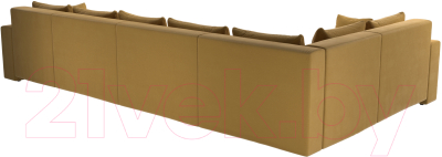 Диван П-образный Лига Диванов Майами левый / 114833L (микровельвет желтый)