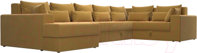 Диван П-образный Лига Диванов Майами правый / 114833 (микровельвет желтый)
