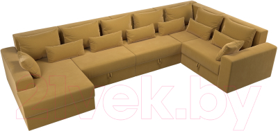 Диван П-образный Лига Диванов Майами правый / 114833 (микровельвет желтый)