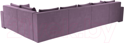 Диван П-образный Лига Диванов Майами правый / 114835 (микровельвет сиреневый)