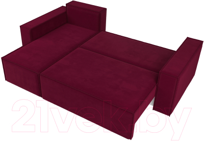 Диван угловой Лига Диванов Куба левый / 112682L (микровельвет бордовый)