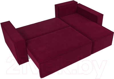 Диван угловой Лига Диванов Куба правый / 112682 (микровельвет бордовый)