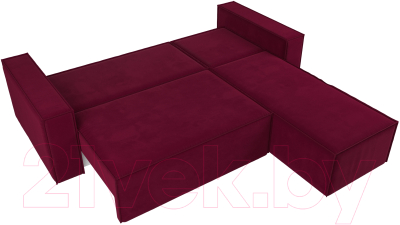 Диван угловой Лига Диванов Куба правый / 112682 (микровельвет бордовый)