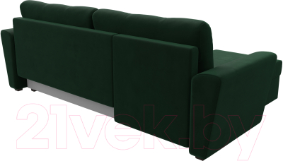 Диван угловой Лига Диванов Амстердам Лайт левый / 112451L (велюр зеленый)