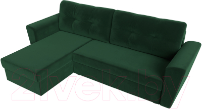 Диван угловой Лига Диванов Амстердам Лайт левый / 112451L (велюр зеленый)