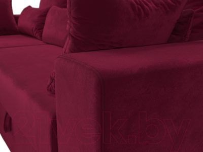 Диван угловой Лига Диванов Майами левый / 114938L (микровельвет бордовый)
