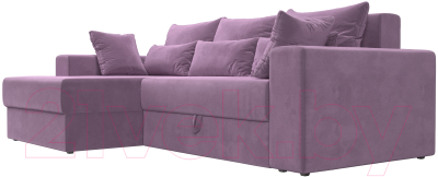 Диван угловой Лига Диванов Майами левый / 114940L (микровельвет сиреневый)