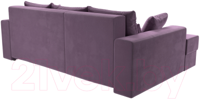 Диван угловой Лига Диванов Майами левый / 114940L (микровельвет сиреневый)