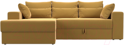 Диван угловой Лига Диванов Майами левый / 114941L (микровельвет желтый)