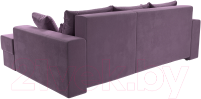 Диван угловой Лига Диванов Майами правый / 114940 (микровельвет сиреневый)