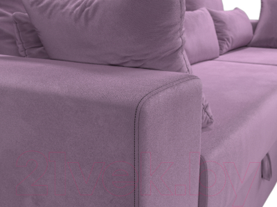 Диван угловой Лига Диванов Майами правый / 114940 (микровельвет сиреневый)