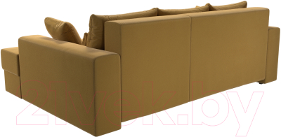 Диван угловой Лига Диванов Майами правый / 114941 (микровельвет желтый)