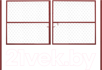 Ворота распашные Белзабор Из профильной трубы и сетки рабицы наружное открытие 3x1.2м - фото