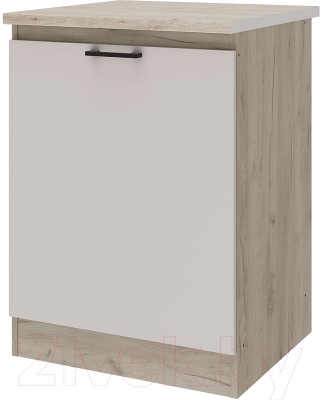 Шкаф-стол кухонный Stolline Сан-Ремо Ш60 / 454.32 (дуб крафт серый/кашемир) - фото