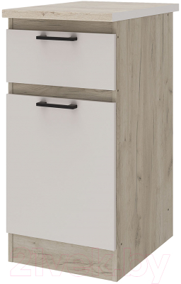 Шкаф-стол кухонный Stolline Сан-Ремо Ш40 с ящиком / 454.34 (дуб крафт серый/кашемир) - фото