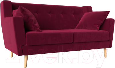 Диван Лига Диванов Брайтон 2 / 112516 (микровельвет бордовый) - фото