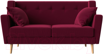 Диван Лига Диванов Брайтон 2 / 112516 (микровельвет бордовый)
