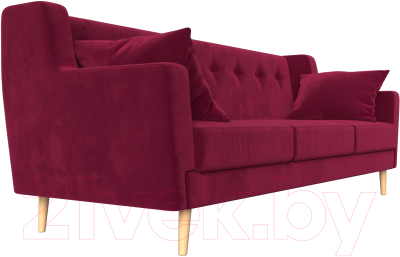 Диван Лига Диванов Брайтон 3 / 112518 (микровельвет бордовый)