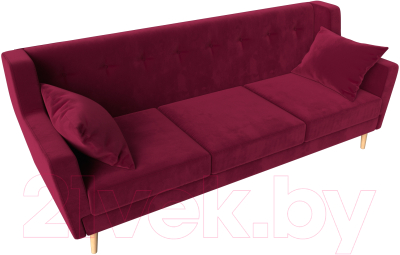 Диван Лига Диванов Брайтон 3 / 112518 (микровельвет бордовый)