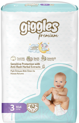 Подгузники детские Giggles Premium Midi 3 Jumbo Pack - фото