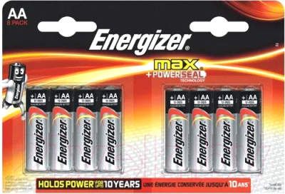 Комплект батареек Energizer Max LR6 AA BL8 - фото