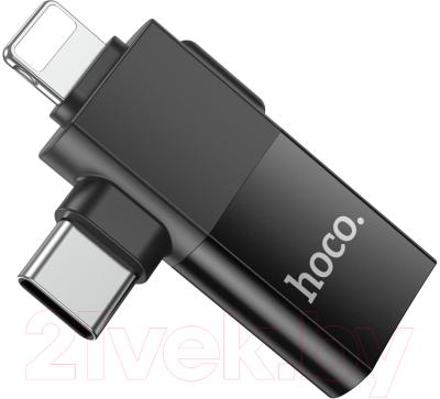 Адаптер Hoco UA17 2в1 iPhone-Type-C-USB - фото