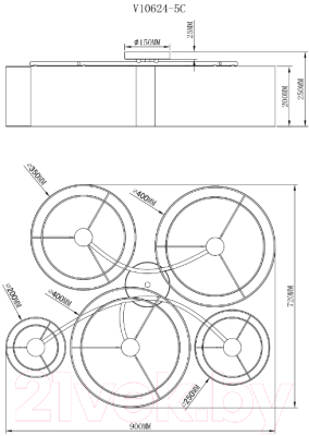 Потолочный светильник Moderli Room / V10624-5C