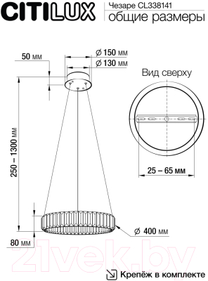 Потолочный светильник Citilux Чезаре CL338141